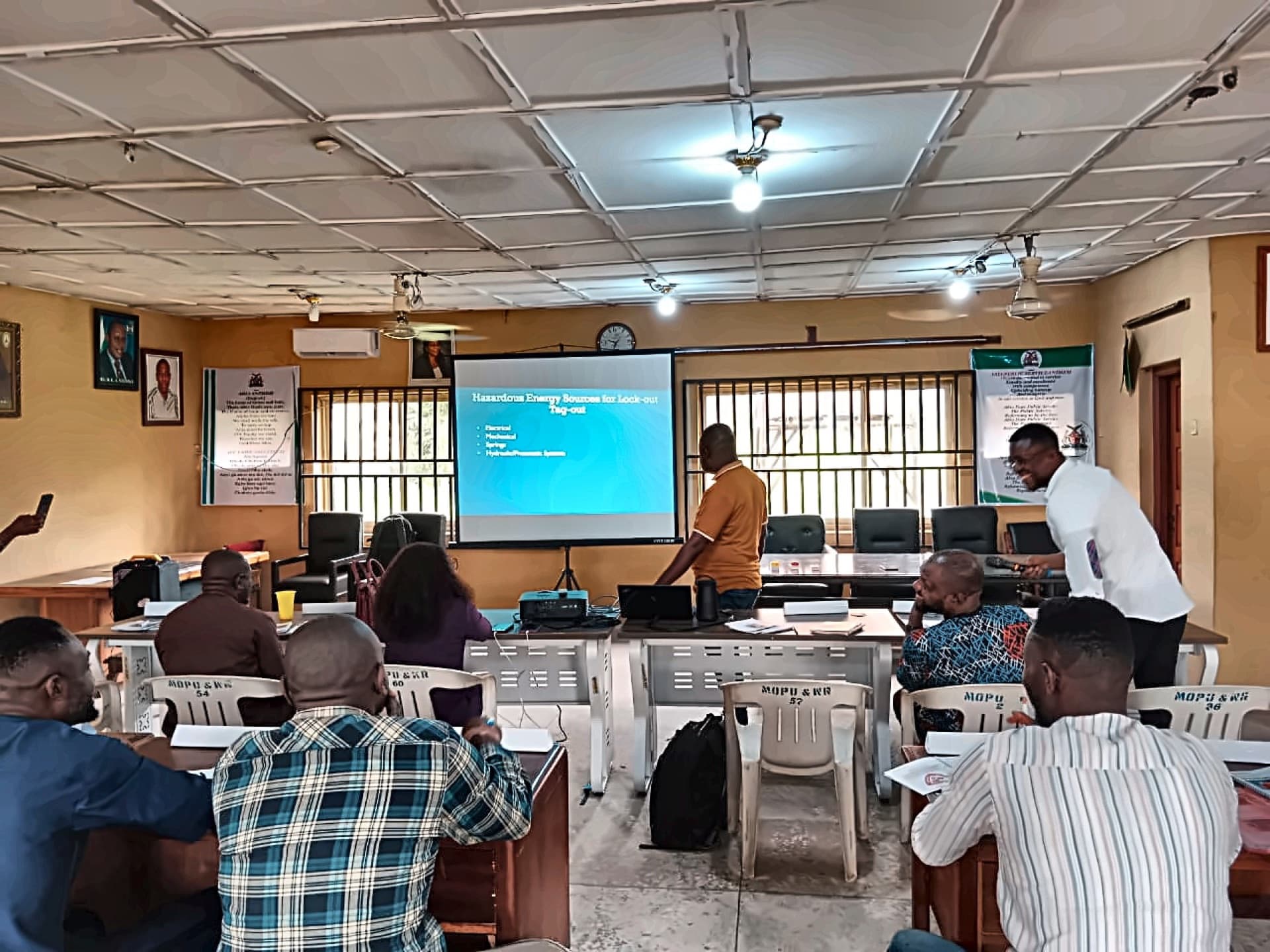 HSE lock-out/tag-out training session delivered by Suburban Integrated Services